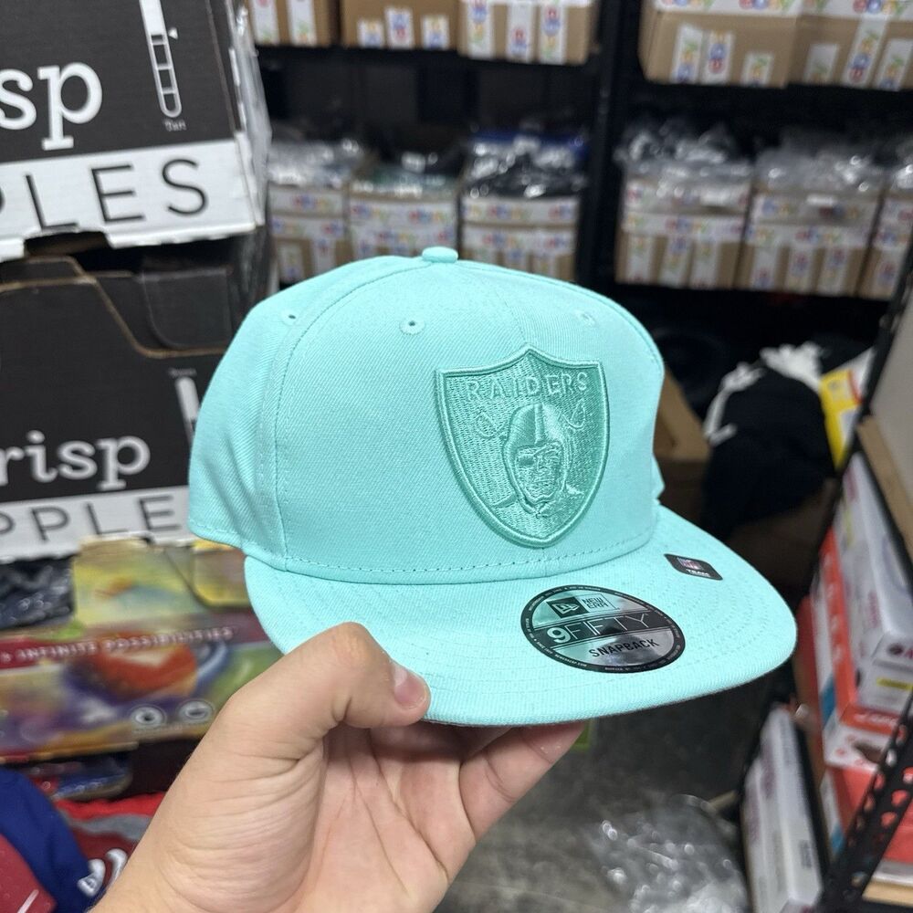 Las Vegas Raiders New Era 9FIFTY Snapback Hat Aqua Teal NFL New